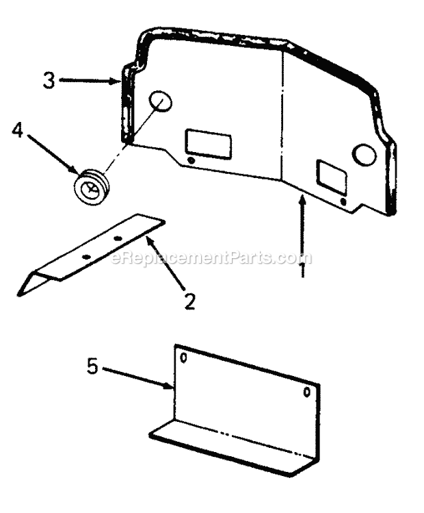 Baffle Diagram and Parts List for 1610 135-393-100, 135-393-399, 0350042U, 136-393-1 Cub Cadet Lawn Mower